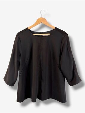 Elizabeth & Clarke Unstainable Bancroft Black 3/4 Sleeve Ponte Knit Top Size 16
